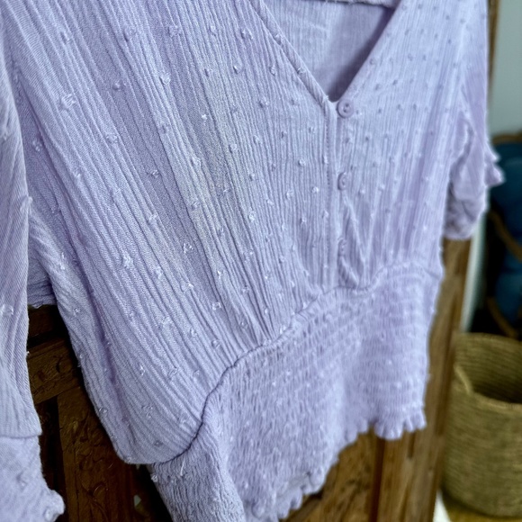 Love Tree Cropped Blouse - SMALL - Light Purple - EUC - Picture 3 of 6